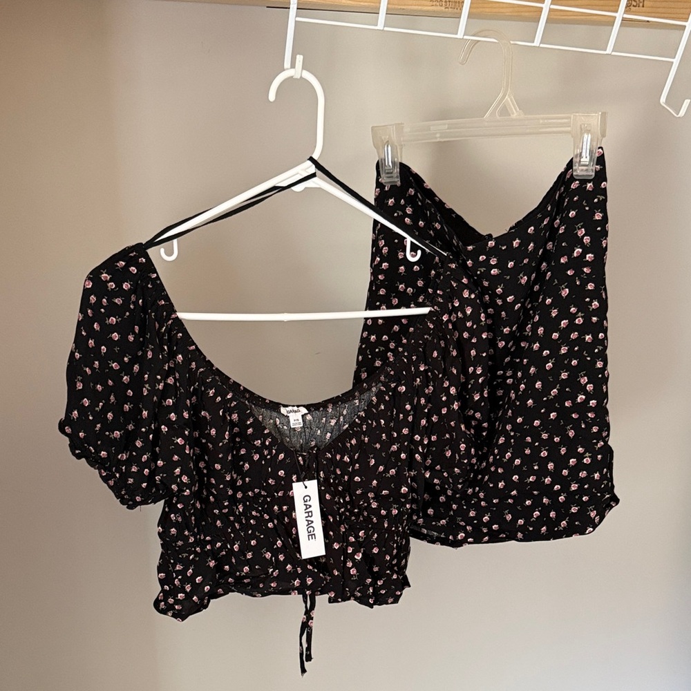 Garage Floral Top and Skirt Set
